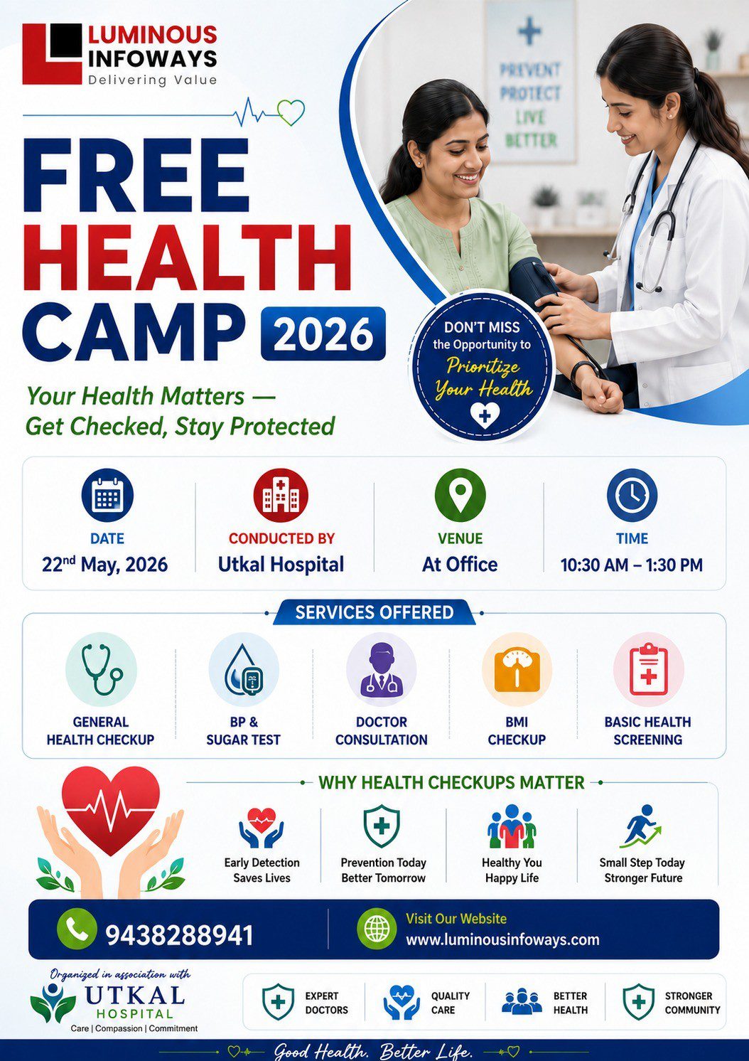 Luminous Infoways organizes Free Health Checkup and Mental Wellness session