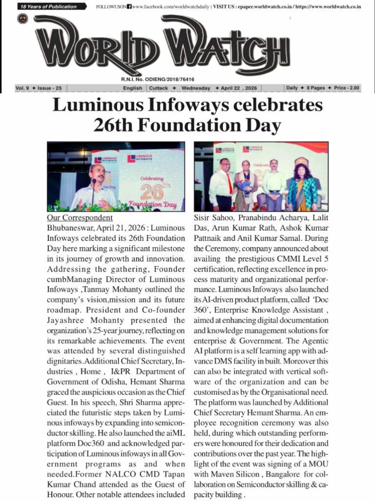 Luminous Infoways Celebrates 26th Foundation Day